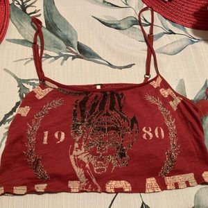 Free people cropped tank lace back xs